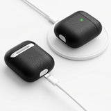 KeyBudz AirPods (1/2) Skal PodSkinz Äkta Läder Svart