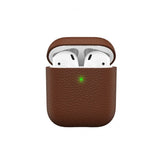 KeyBudz AirPods (1/2) Skal PodSkinz Äkta Läder Brun