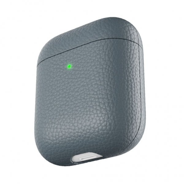 KeyBudz AirPods (1/2) Skal PodSkinz Äkta Läder Skiffer