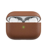 KeyBudz AirPods Pro Skal PodSkinz Äkta Läder Brun