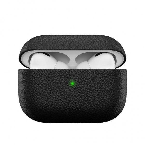 KeyBudz AirPods Pro Skal PodSkinz Äkta Läder Svart