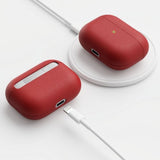KeyBudz AirPods Pro Skal PodSkinz Äkta Läder Röd