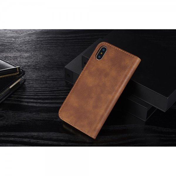 Dg.Ming iPhone X/Xs Plånboksfodral Löstagbart Skal Brun