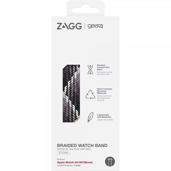 Gear4 Apple Watch 38/40/41/42mm Armband Braided Watch Band Large Storm