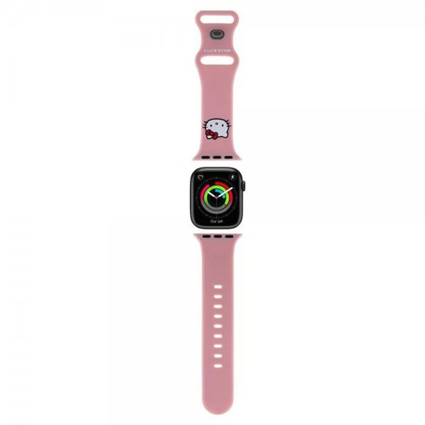 Hello Kitty Apple Watch 38/40/41/42mm Armband Liquid Silicone Rosa