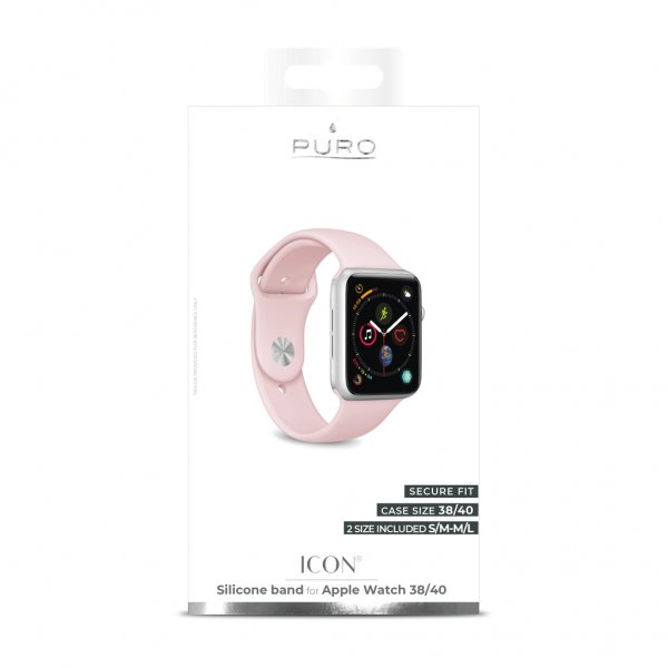 Puro Apple Watch 38/40/41/42mm Armband ICON Silicone Band Rose