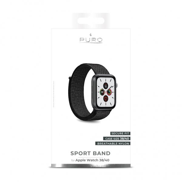 Puro Apple Watch 38/40/41/42mm Armband Sport Band Svart