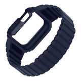 Apple Watch 40/41mm Armband med Skal Silikon Magnetstänging Blå
