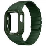 Apple Watch 40/41mm Armband med Skal Silikon Magnetstänging Grön
