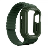 Apple Watch 40/41mm Armband med Skal Silikon Magnetstänging Grön