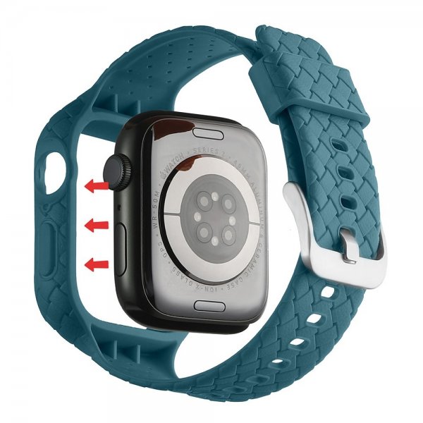 Apple Watch 41mm Armband Vävtextur Grönblå