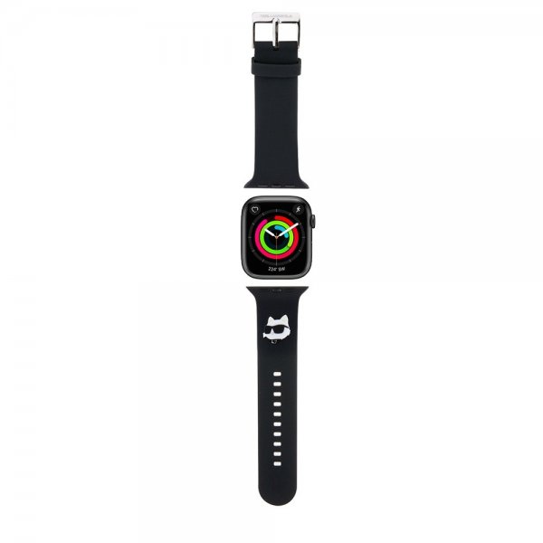 Karl Lagerfeld Apple Watch 44/45/46/Apple Watch Ultra Armband Rubber NFT Choupette Svart