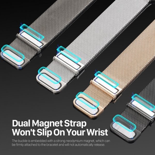 Dux Ducis Apple Watch 44/45/46mm/Apple Watch Ultra Armband Milanese Pro Series Guld