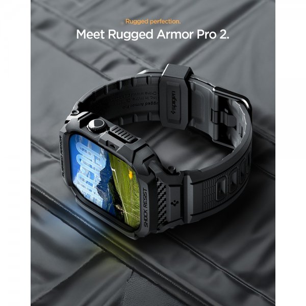 Spigen Apple Watch 42mm (Series 10/11) Armband Rugged Armor Pro 2 Matte Black