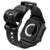 Spigen Apple Watch 42mm (Series 10/11) Armband och Skal Rugged Armor Pro Matte Black