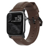 Nomad Apple Watch 44/45/46mm/Apple Watch Ultra Armband Traditional Band Black Hardware Rustic Brown
