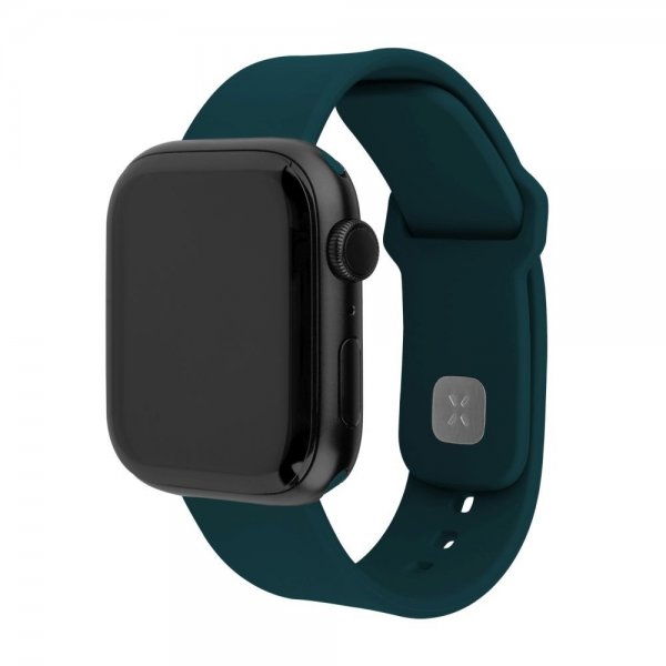 Fixed Apple Watch 44/45/46mm Armband Silicone Sporty Strap Mörkgrön
