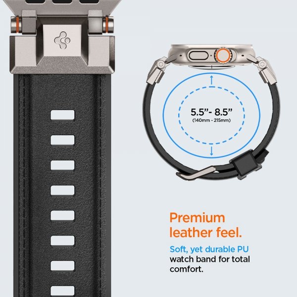 Spigen Apple Watch 44/45/46mm/Ultra 49mm Armband DuraPro Armor PU Svart
