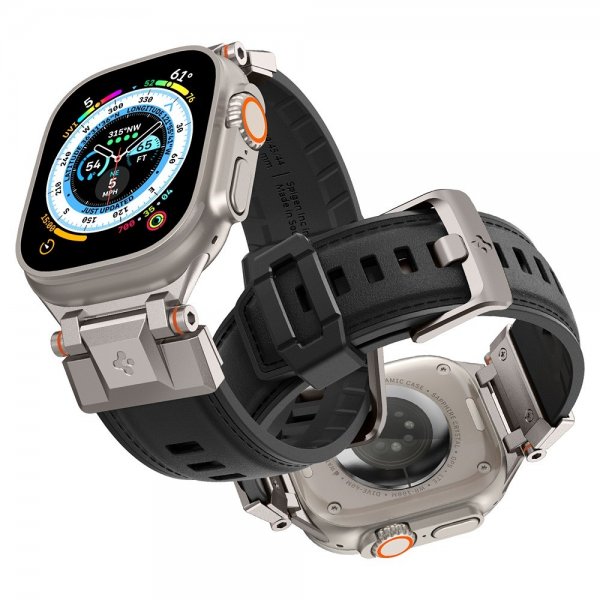 Spigen Apple Watch 44/45/46mm/Ultra 49mm Armband DuraPro Armor PU Svart
