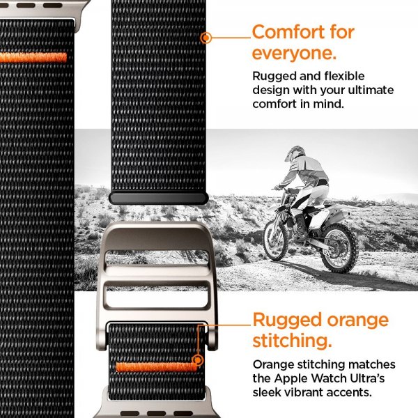 Spigen Apple Watch 44/45/46mm/Ultra 49mm Armband DuraPro Flex Svart