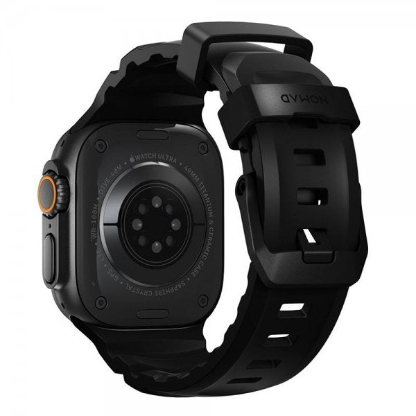Nomad Apple Watch 44/45/46mm/Ultra 49mm Armband Rocky Point Svart Carbon Black