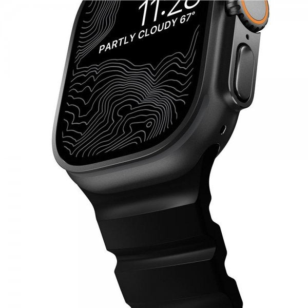 Nomad Apple Watch 44/45/46mm/Ultra 49mm Armband Rocky Point Svart Carbon Black