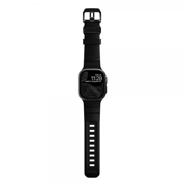 Nomad Apple Watch 44/45/46mm/Ultra 49mm Armband Rocky Point Svart Carbon Black