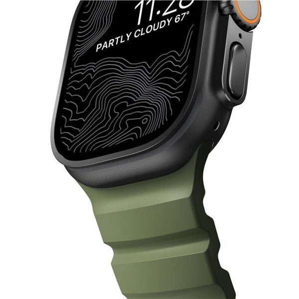 Nomad Apple Watch 44/45/46mm/Ultra 49mm Armband Rocky Point Svart Forest