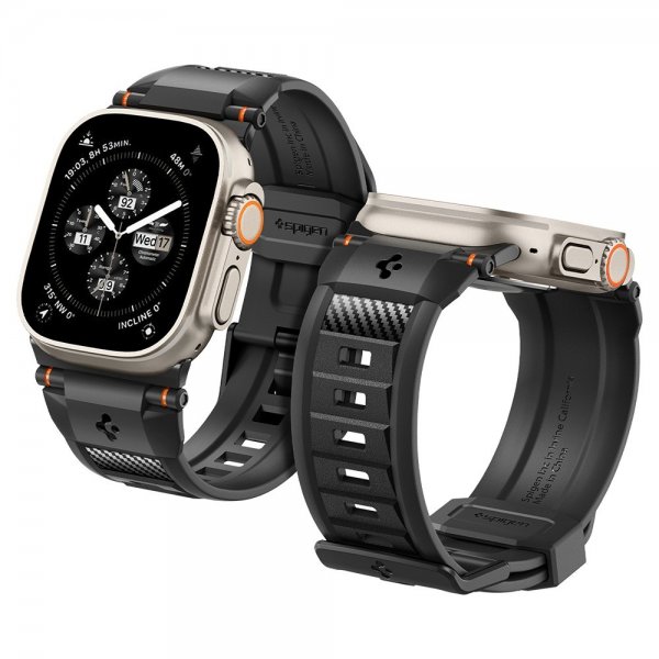 Spigen Apple Watch 44/45/46mm/Ultra 49mm Armband Rugged Ultra Matte Black