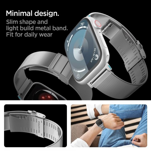 Spigen Apple Watch 44/45/46mm/Ultra 49mm Armband Sleek Link Silver
