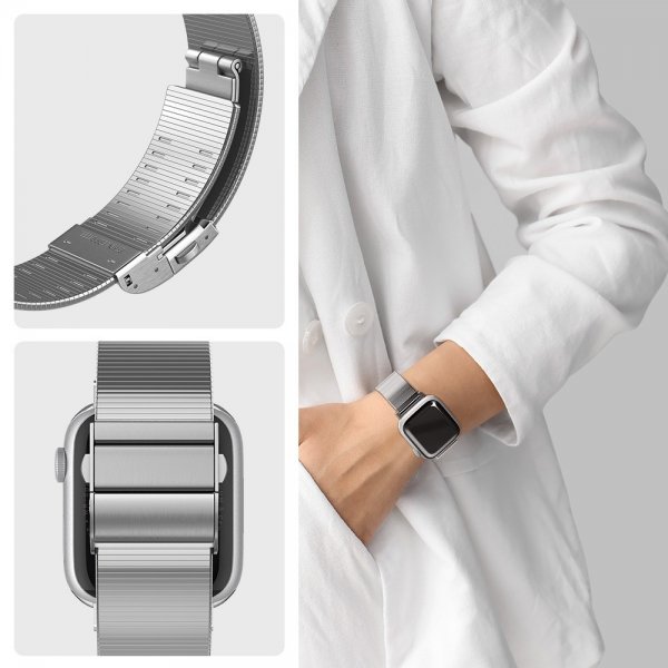 Spigen Apple Watch 44/45/46mm/Ultra 49mm Armband Sleek Link Silver
