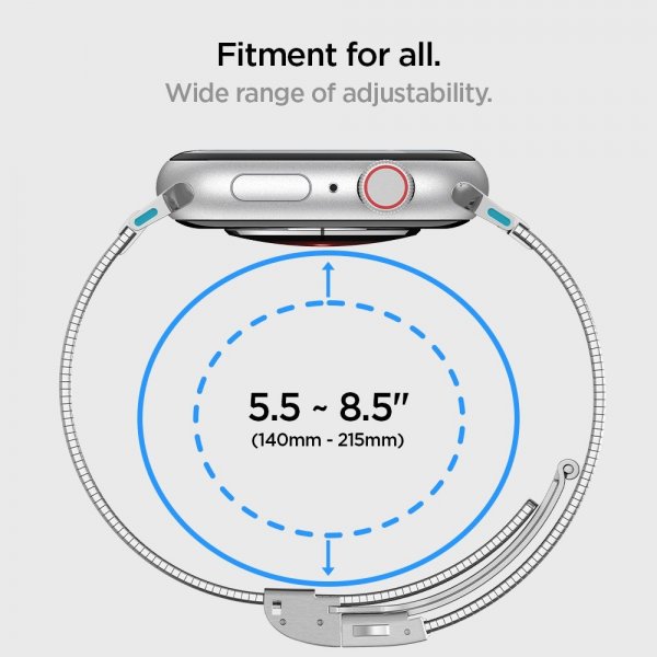 Spigen Apple Watch 44/45/46mm/Ultra 49mm Armband Sleek Link Silver