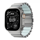 Nomad Apple Watch 44/45/46mm/Ultra 49mm Armband Stratos Band Natural Icy Blue Glow
