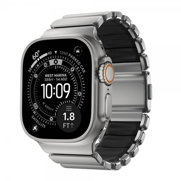 Nomad Apple Watch 44/45/46mm/Ultra 49mm Armband Stratos Band Natural Svart