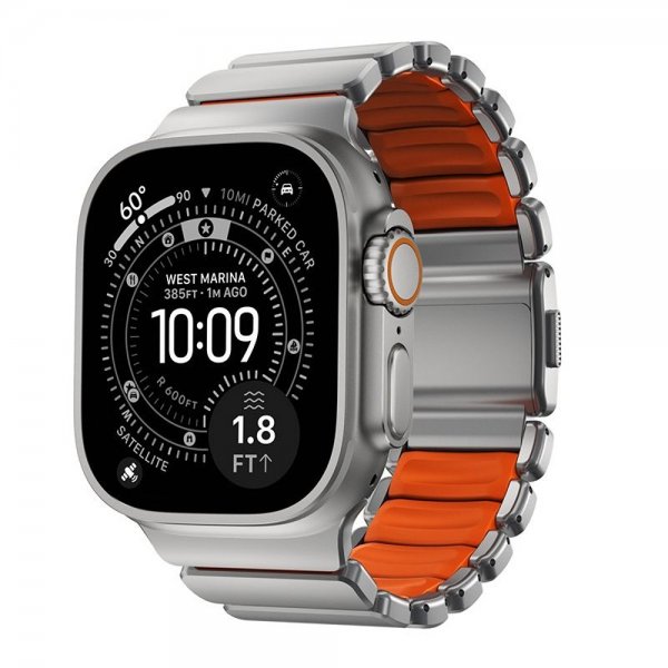 Nomad Apple Watch 44/45/46mm/Ultra 49mm Armband Stratos Band Natural Ultra Orange