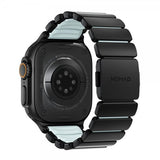 Nomad Apple Watch 44/45/46mm/Ultra 49mm Armband Stratos Band Svart Icy Blue Glow