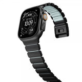 Nomad Apple Watch 44/45/46mm/Ultra 49mm Armband Stratos Band Svart Icy Blue Glow