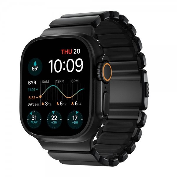 Nomad Apple Watch 44/45/46mm/Ultra 49mm Armband Stratos Band Svart Ultra Orange