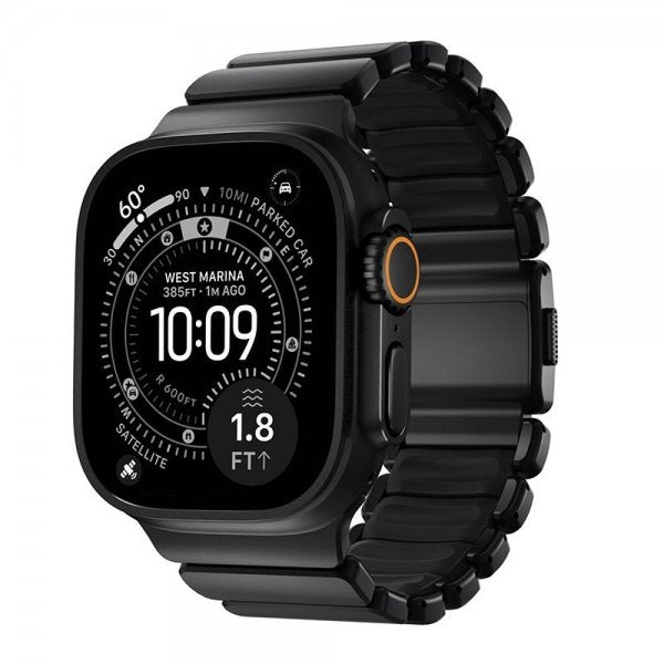 Nomad Apple Watch 44/45/46mm/Ultra 49mm Armband Stratos Band Svart Ultra Orange