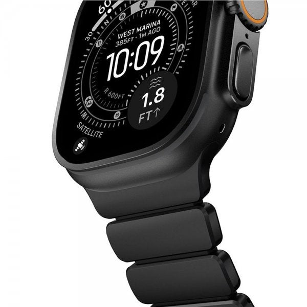 Nomad Apple Watch 44/45/46mm/Ultra 49mm Armband Stratos Band Svart Ultra Orange