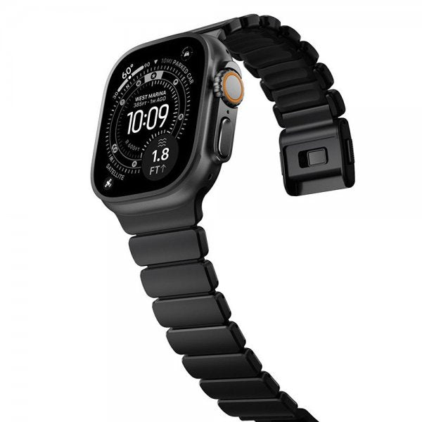Nomad Apple Watch 44/45/46mm/Ultra 49mm Armband Stratos Band Svart Ultra Orange