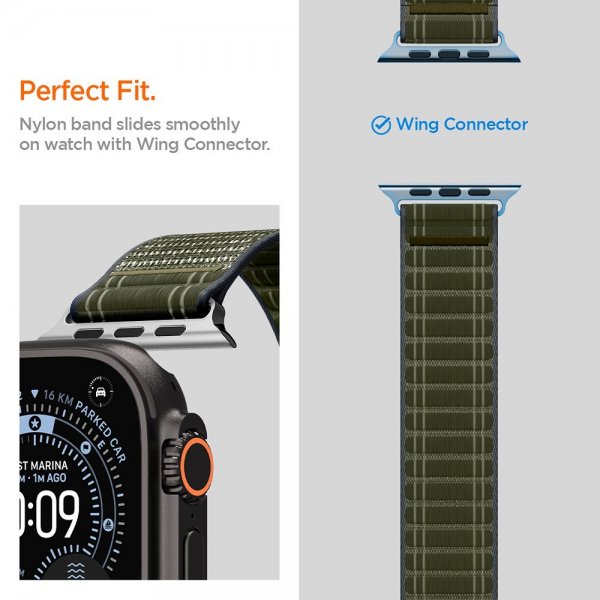 Spigen Apple Watch 44/45/46mm/Ultra 49mm Armband WBF0 Grön