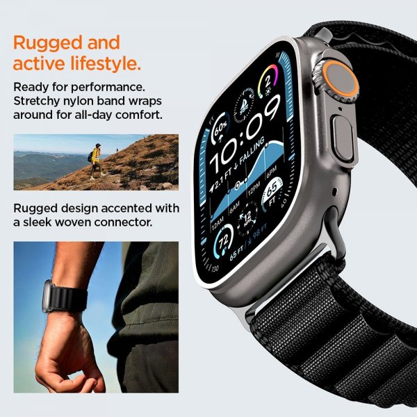 Spigen Apple Watch 44/45/46mm/Ultra 49mm Armband WBF1 Svart