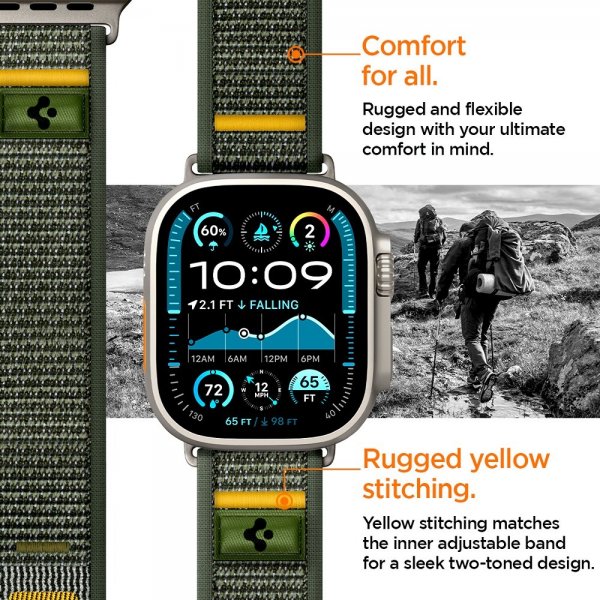 Spigen Apple Watch 44/45/46mm/Ultra 49mm Armband Athlex Air Active Green