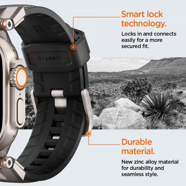 Spigen Apple Watch 44/45/46mm/Ultra 49mm Armband DuraPro Armor Grå