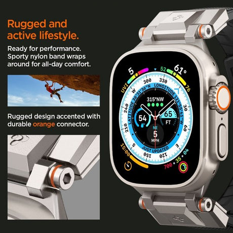 Spigen Apple Watch 44/45/46mm/Ultra 49mm Armband DuraPro Armor Svart
