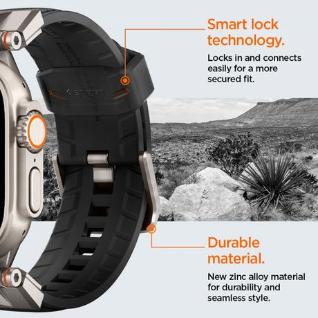 Spigen Apple Watch 44/45/46mm/Ultra 49mm Armband DuraPro Armor Svart
