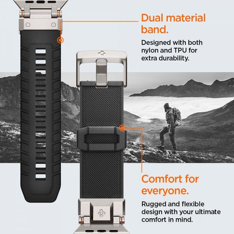 Spigen Apple Watch 44/45/46mm/Ultra 49mm Armband DuraPro Armor Svart