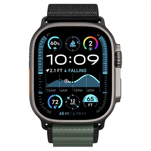 Spigen Apple Watch 44/45/46mm/Ultra 49mm Armband WBF1 Svart Grön