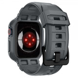 Spigen Apple Watch 44/45mm Armband och Skal Rugged Armor Pro Dark Gray